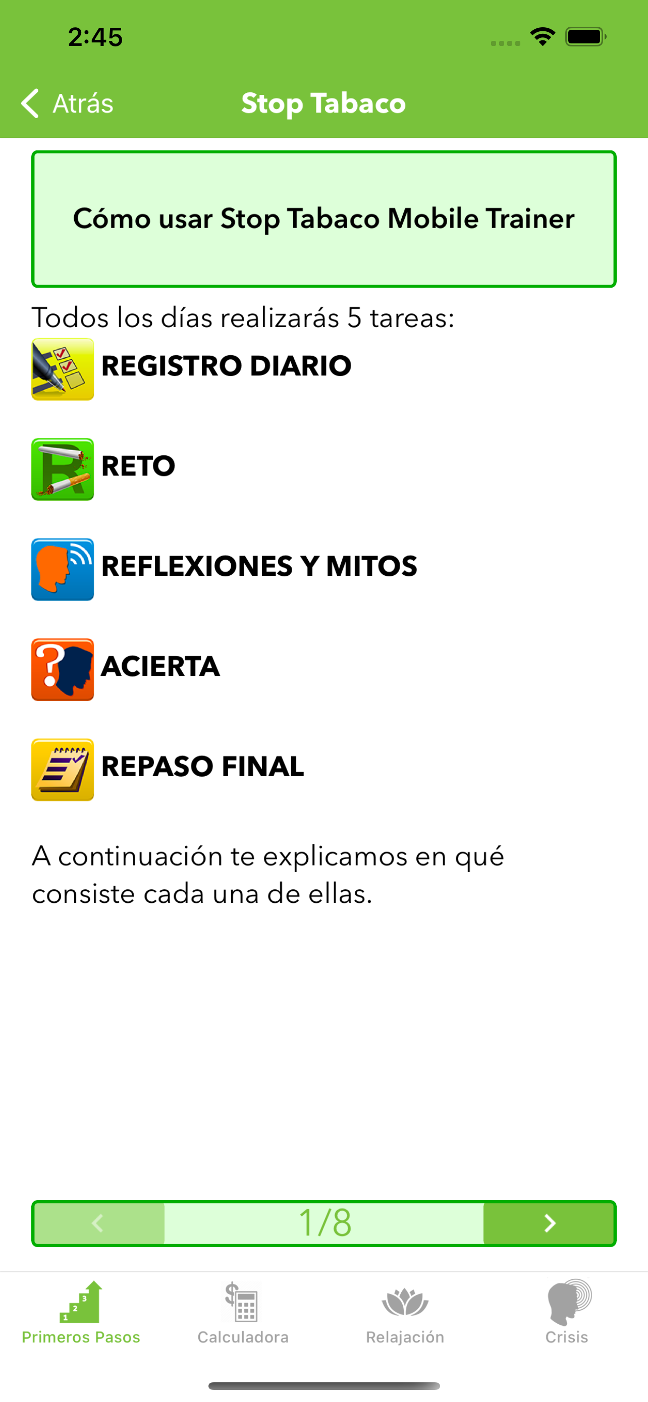 Stop Tabaco Mobile Trainer