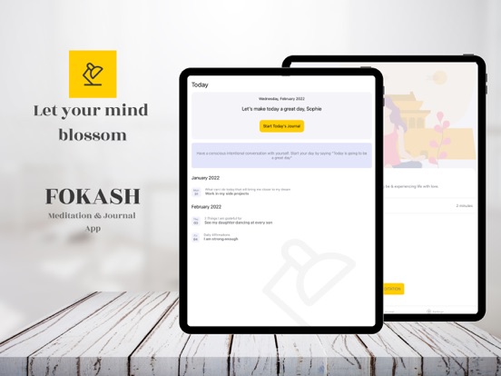 Fokash: Meditation & Journal iPad screenshot 1 - Health & Fitness app