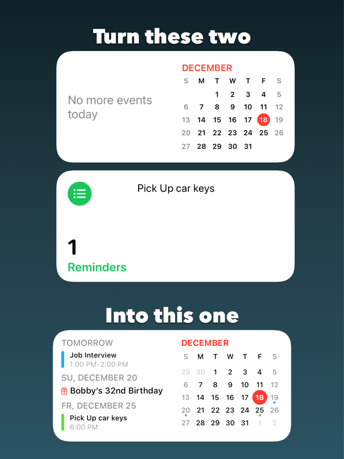 Onward Combined Widgets
