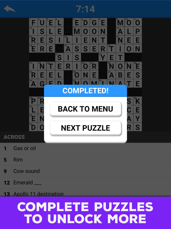 Classic Crossword Games iPad screenshot 4 - Games app