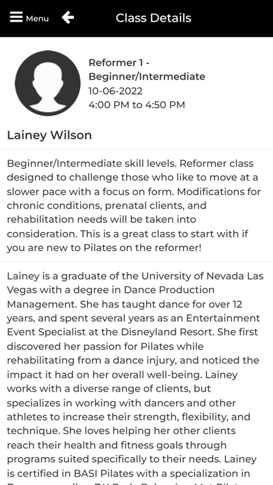 Cascade Pilates Screenshot