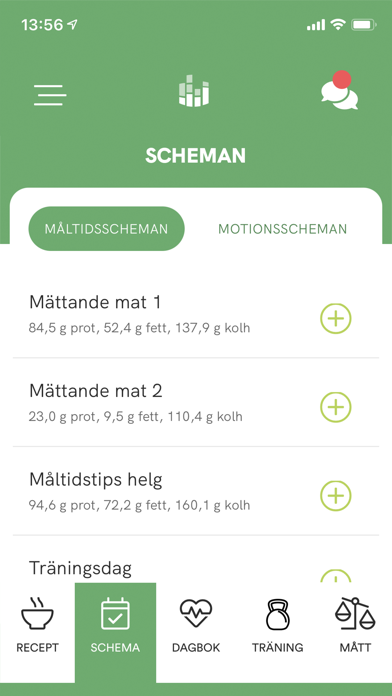 Nutrition Data Kost & Träning Screenshot