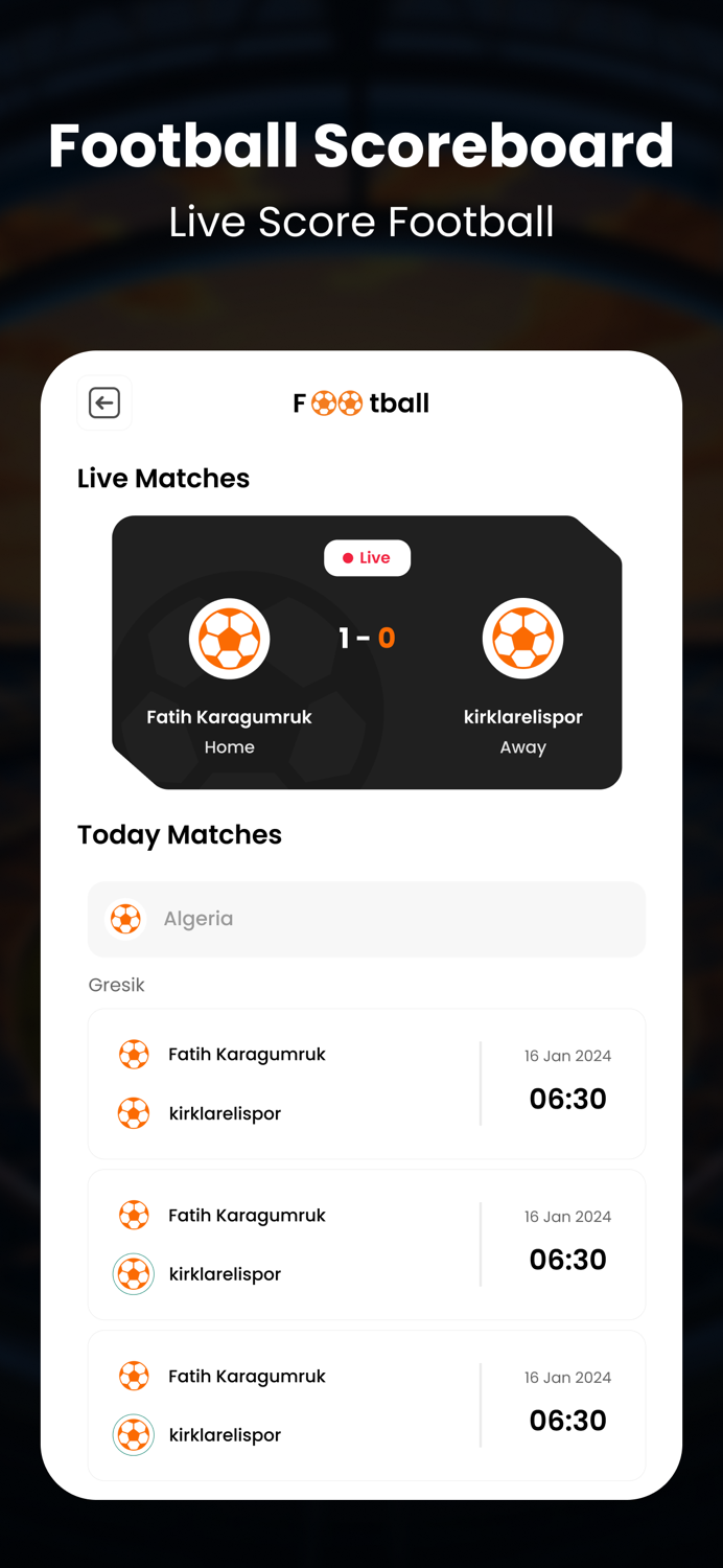 Football Live Score - Soccer