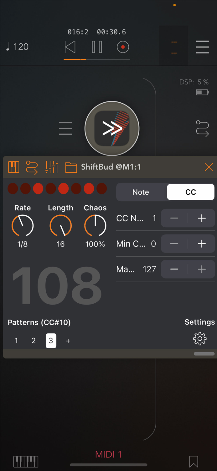 ShiftBud Generative MIDI AUv3