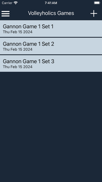 Volleyholics Statbook Screenshot