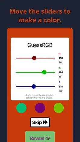 Game screenshot GuessRGB: Guess the Color apk