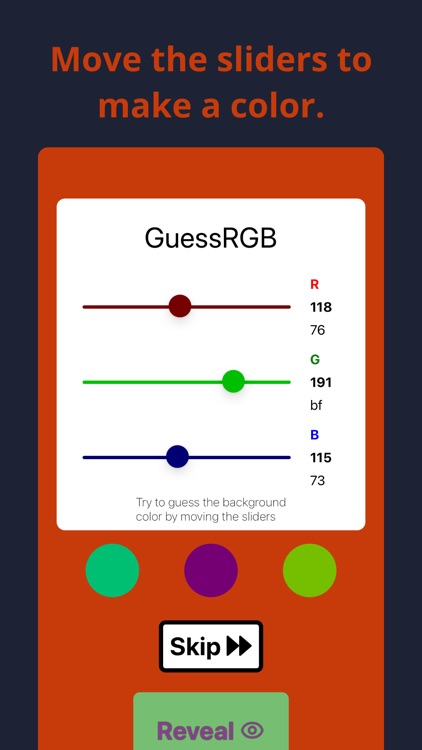 GuessRGB: Guess the Color