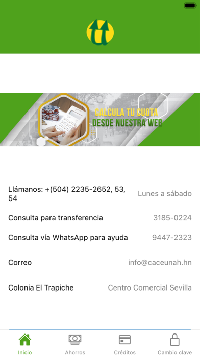CACEUNAH Móvil Screenshot