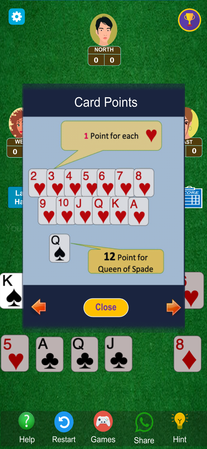 Hearts Card Game Offline