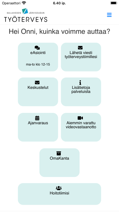 Järviseudun eTyöterveys Screenshot