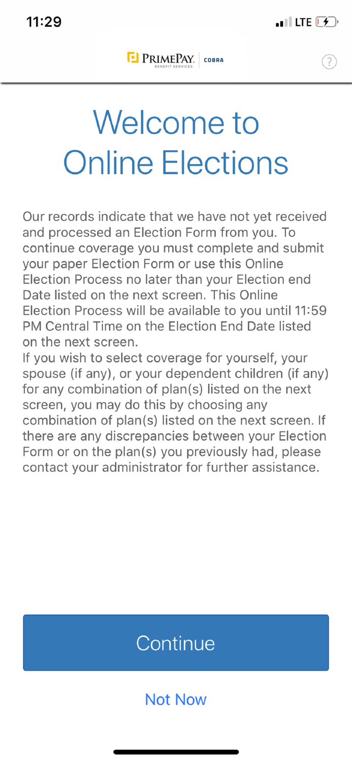 PrimePay COBRA WEX Version