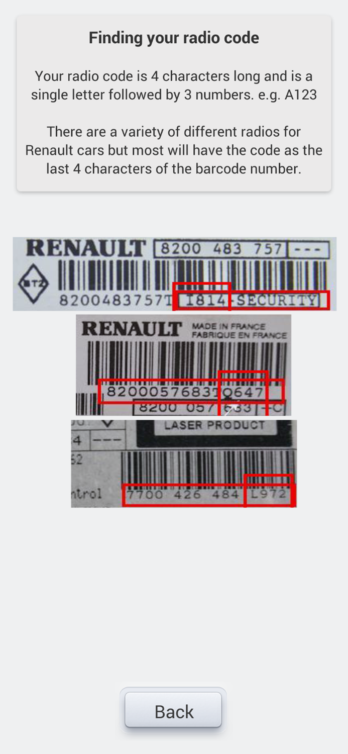 Renault Radio Unlocker