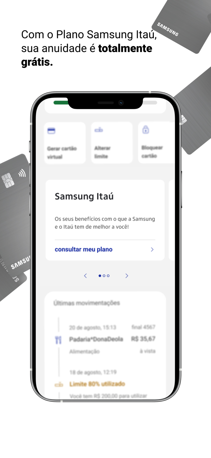 Cartão de crédito Samsung Itaú