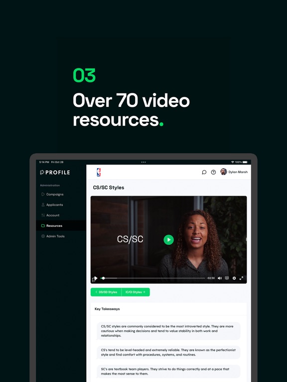 Profile Behavior iPad screenshot 4 - Productivity app