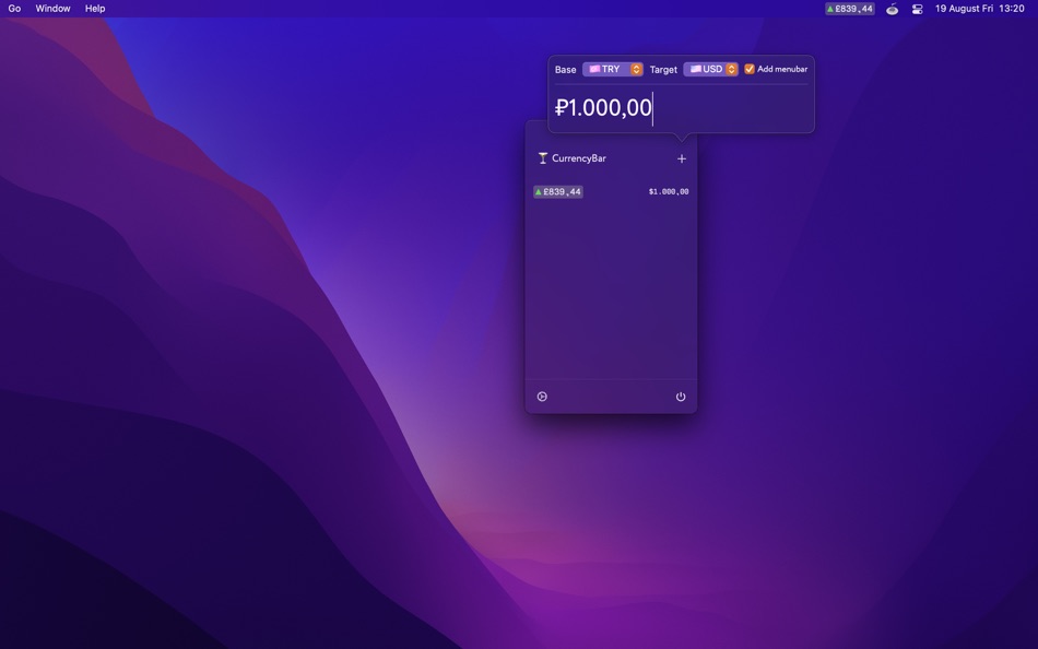 CurrencyBar Investment Ticker - 1.0.1 - (macOS)