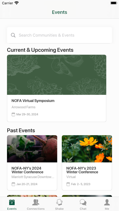 NOFA-NY Events Screenshot