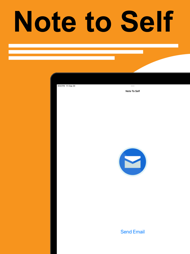Note To Self: quick self-email Screenshot