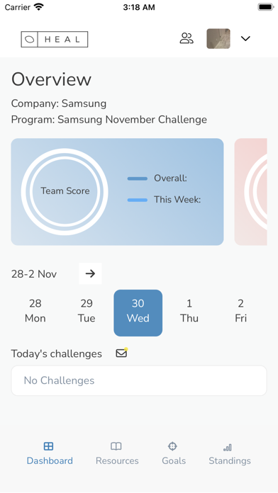 The HEAL Wellness Platform Screenshot