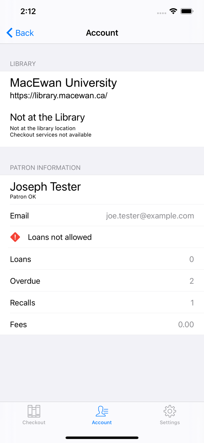 MacEwan Library Checkout