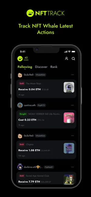 Captura 1 NFTtrack: go with NFT whales iphone