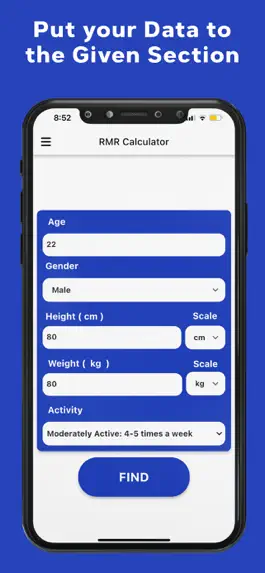 Game screenshot RMR Calculator: Daily Calories mod apk