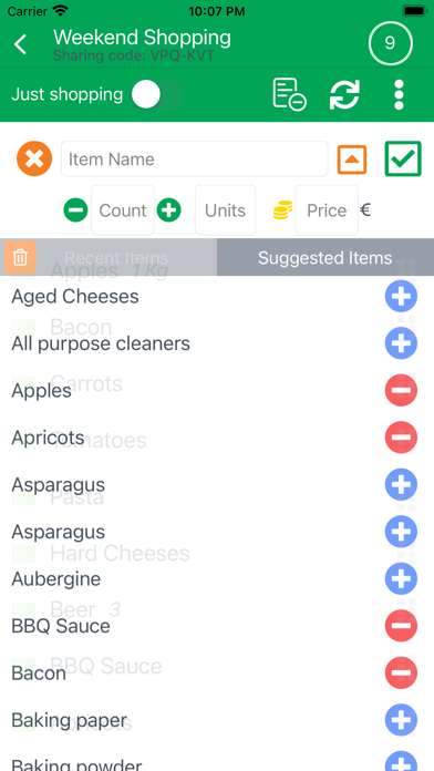 Shoppka - smart shopping list Screenshot