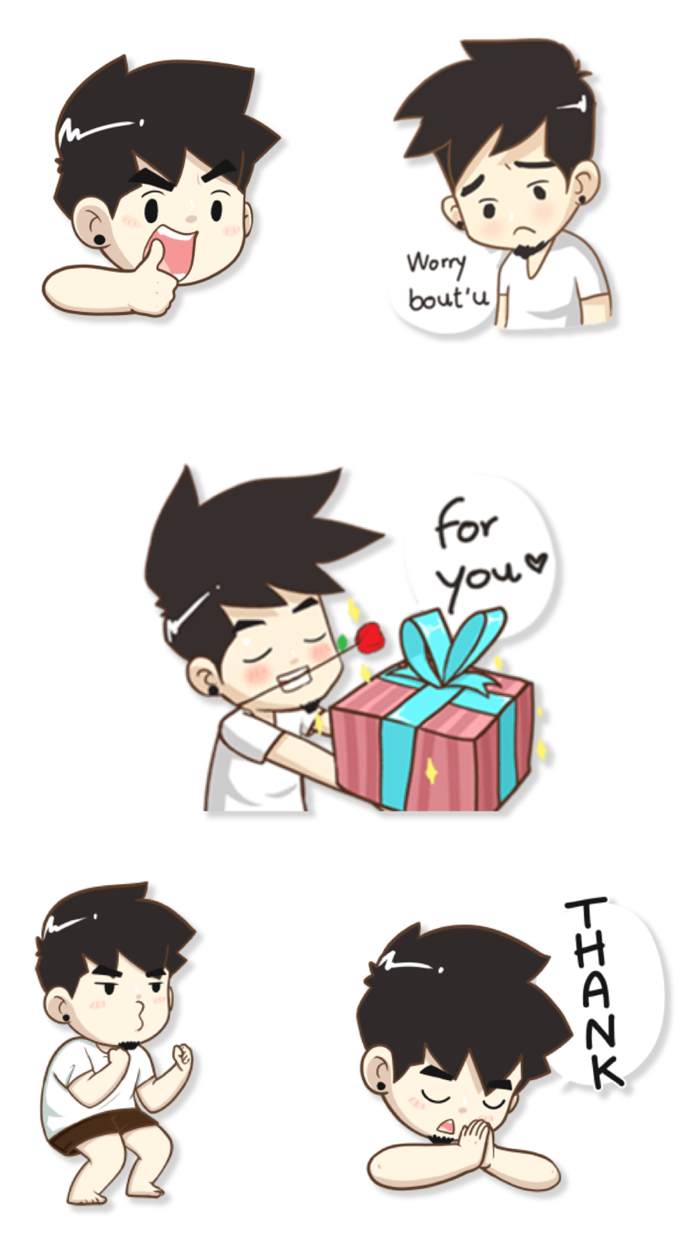 Cute Boy Tanmoi Stickers