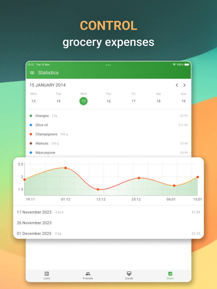 Shopium Grocery Shopping List