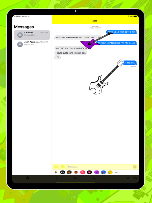 Heavy Metal Guitars 2 iPad screenshot 4 - Stickers app