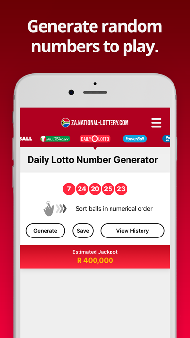 SA Lottery Results Screenshot