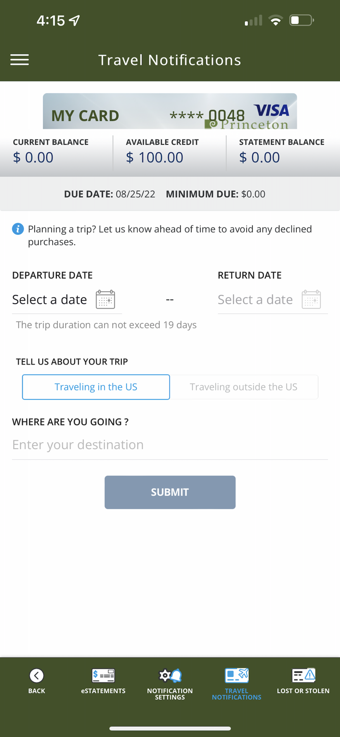 Princeton Federal CU Cards