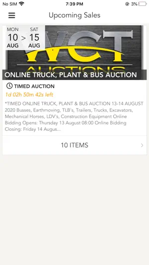 WCT AUCTIONS screenshot 1