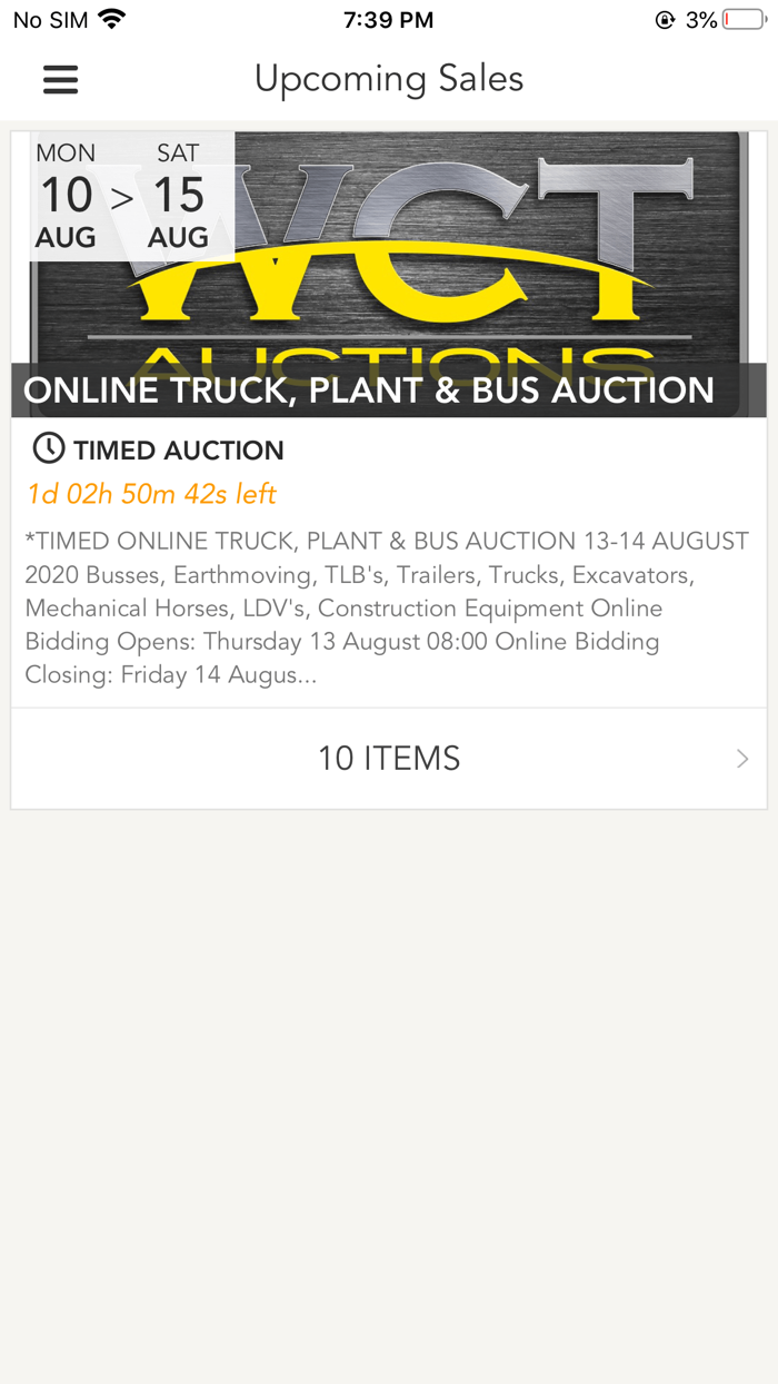 WCT AUCTIONS
