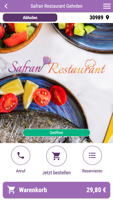 Safran Restaurant Gehrden Screenshot