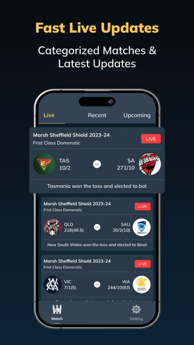 Cricket: Live Scores Screenshot