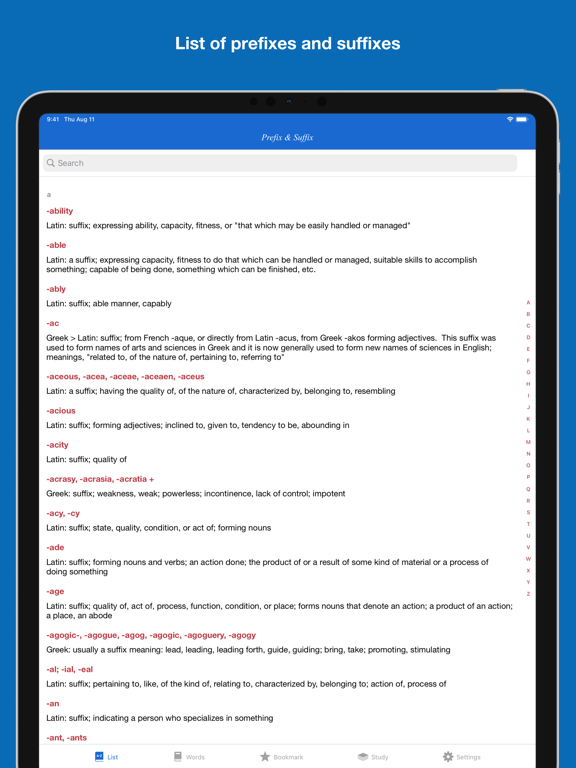 Screenshot #4 pour English Prefixes & Suffixes