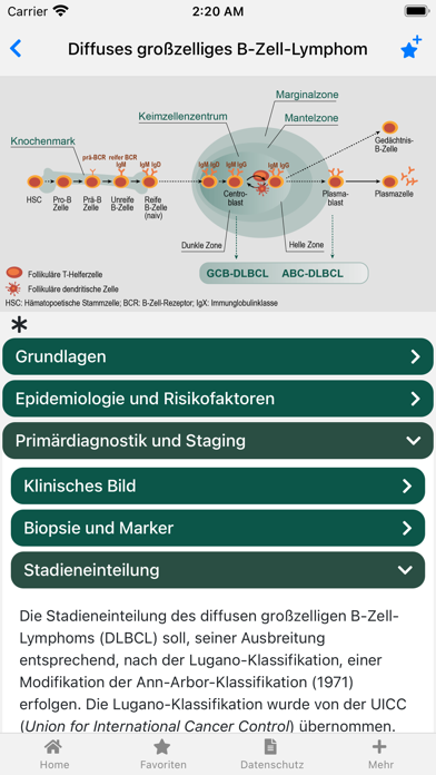 Non-Hodgkin-Lymphom onkowissen Screenshot