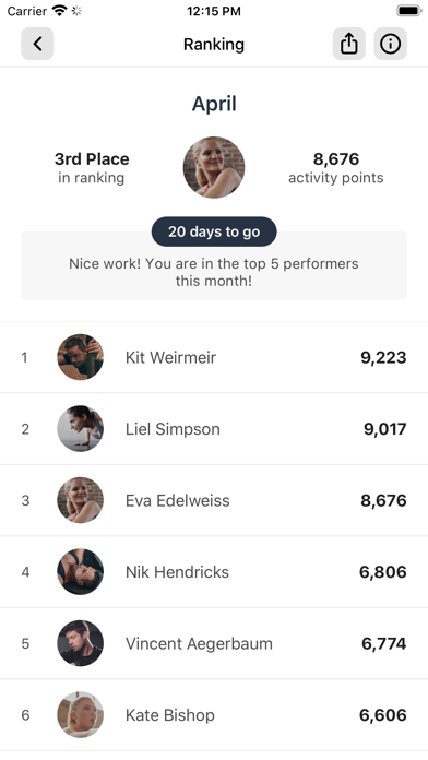 CAC Fitness App Screenshot