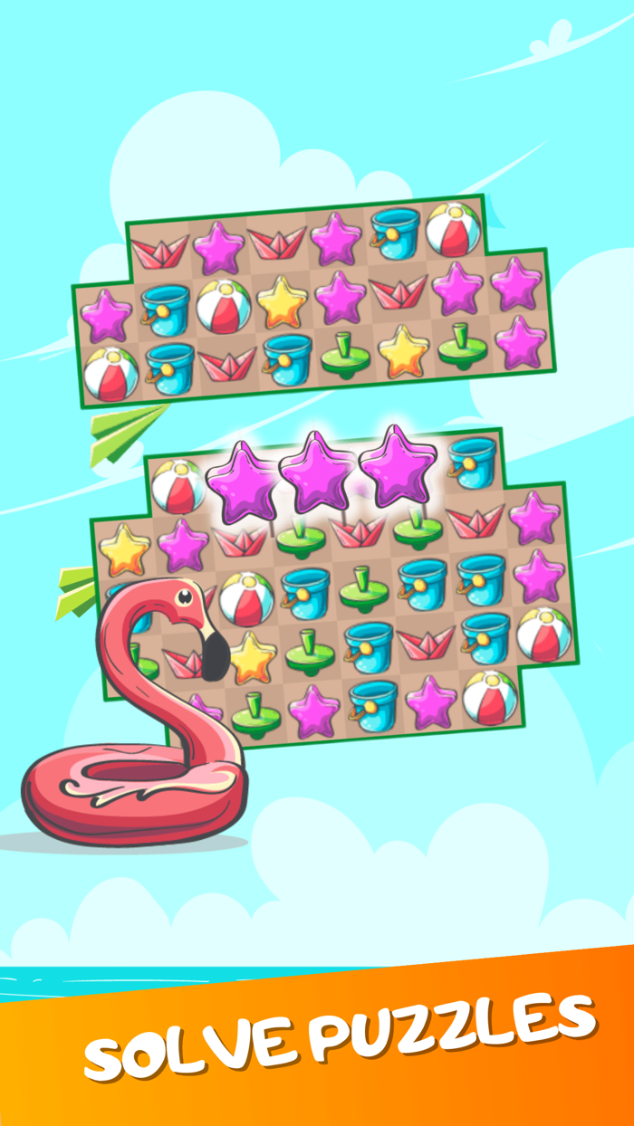Beach trip saga match3 puzzle