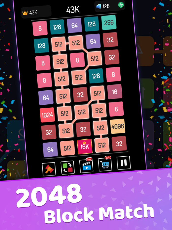 Merge number Math game puzzle