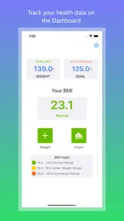weight loss tracker and bmi iphone screenshot 2