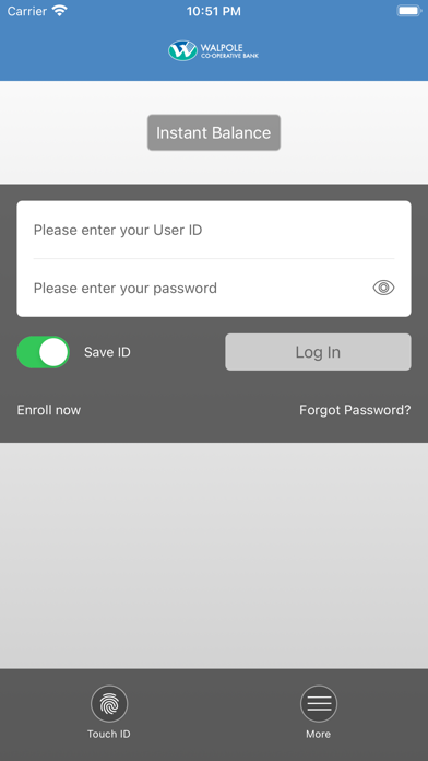 Walpole Co-operative Bank Screenshot