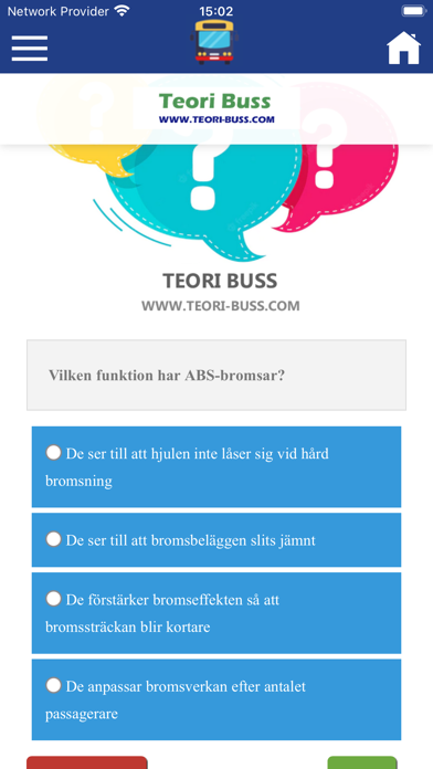 Teori Buss Frågor Screenshot