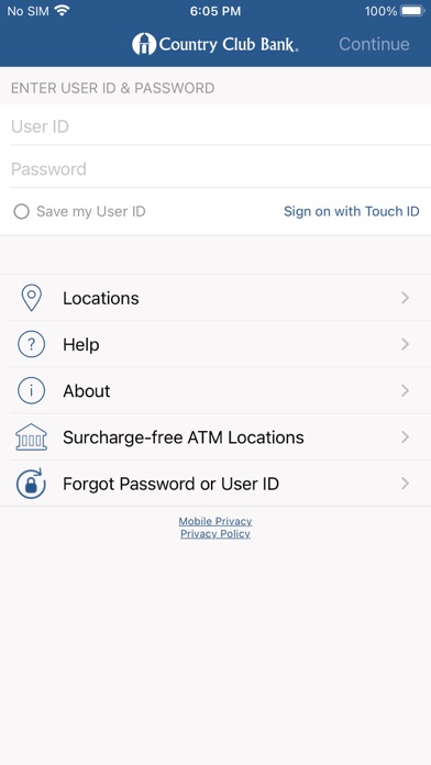 Country Club Bank for Personal Screenshot