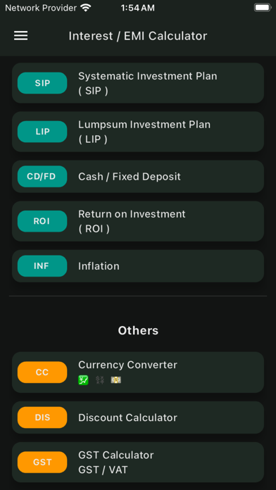 Interest EMI Calculator Screenshot