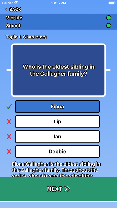 Shameless Trivia Screenshot