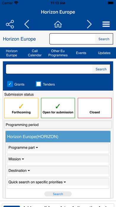 Horizon Europe Screenshot