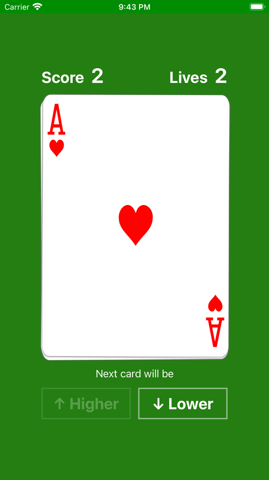 #4. Higher or Lower card game easy (iOS) 由: Jorge Hugo Sanz Saez