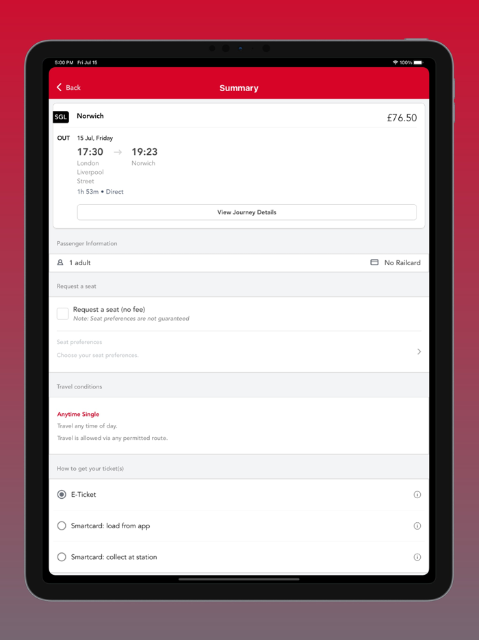Greater Anglia Tickets and Times
