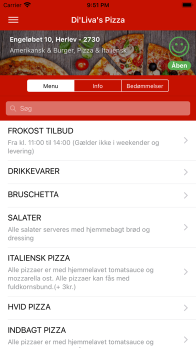 Dilivas pizza Screenshot